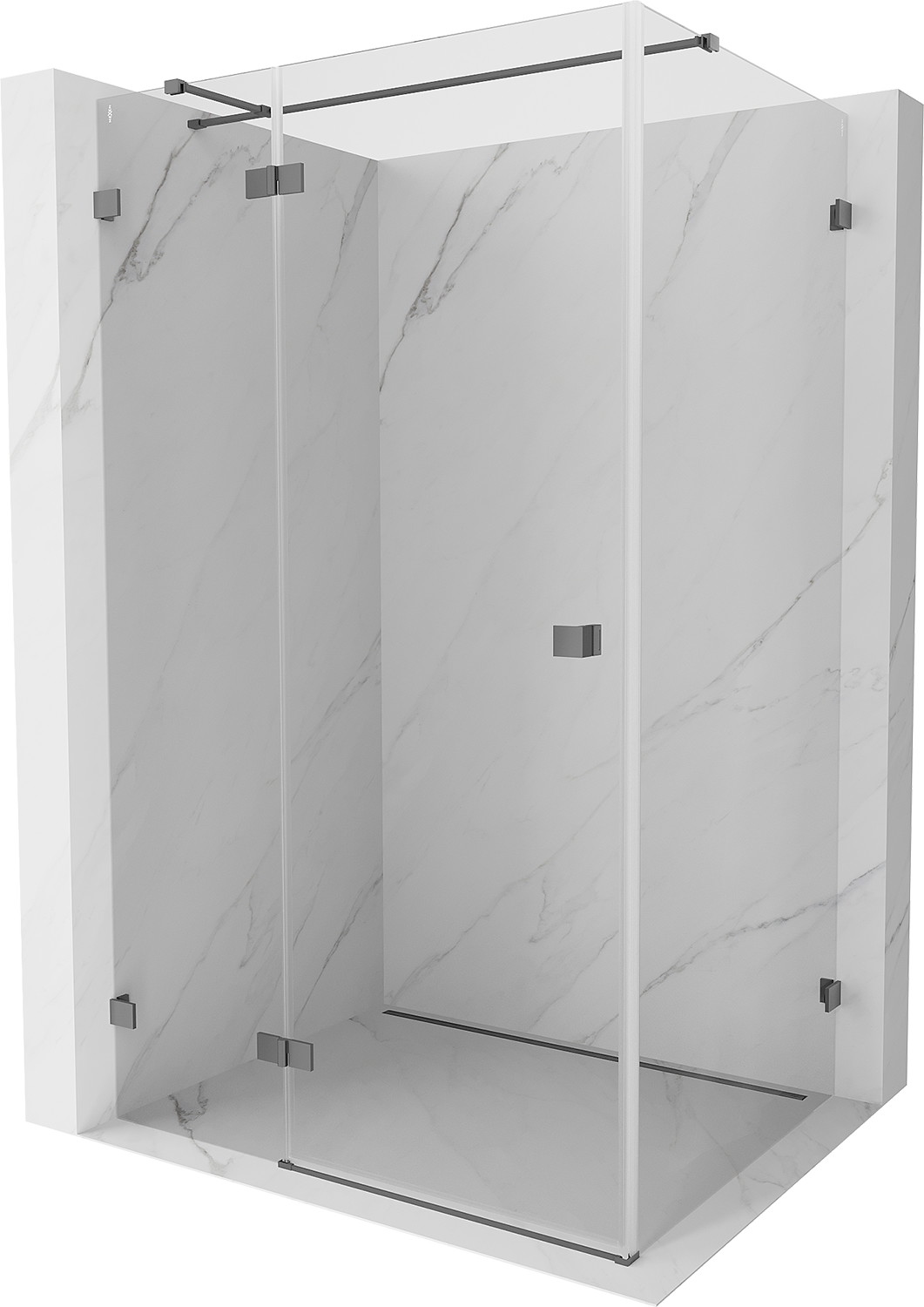 Mexen Lunar T kabina prysznicowa uchylna lewa 80 x 110 cm, transparent, gun metal - 834T-080-110-95-00-L